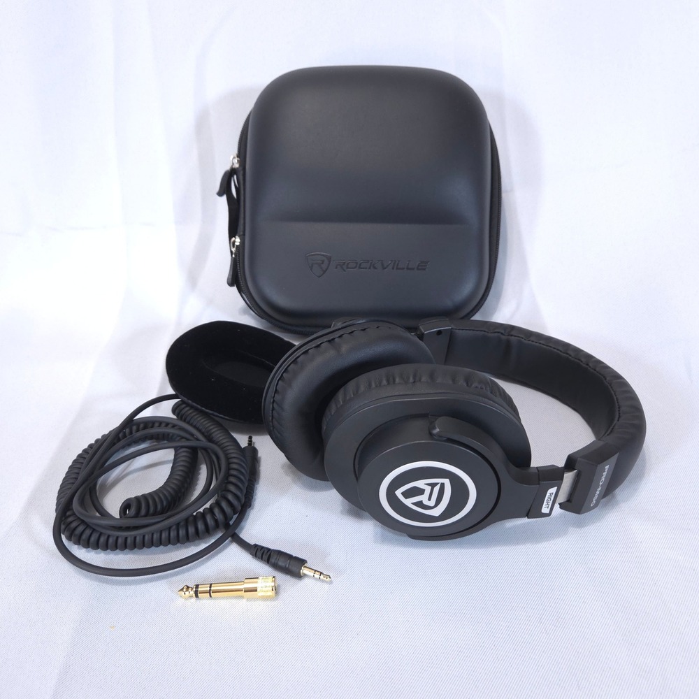 Rockville PRO-M50 Studio Headphones Over-Ear w/ Case+Coil Cable+Ear Pad